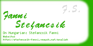 fanni stefancsik business card